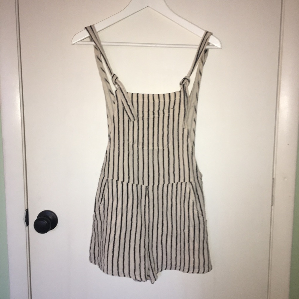 Black and White Striped Romper